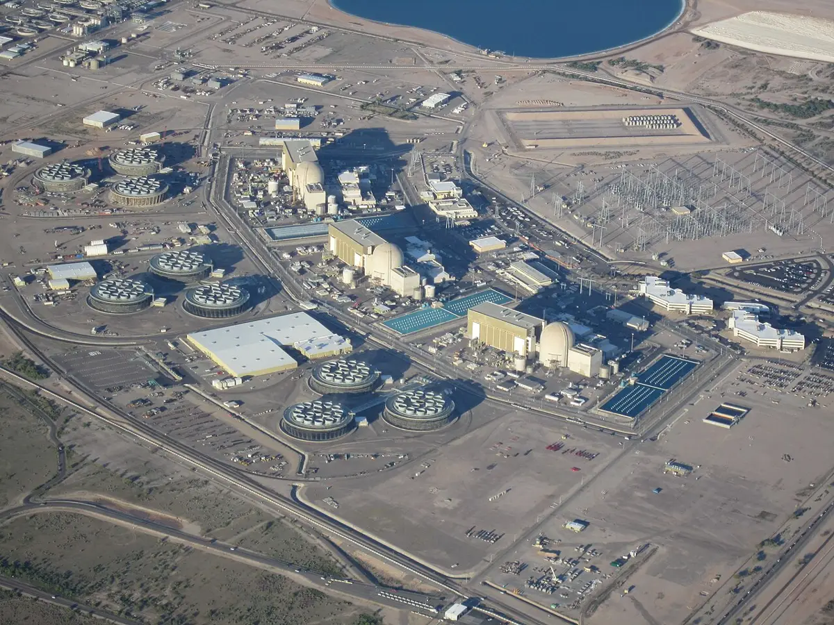 Aerial view of the Palo Verde nuclear generating station in the Arizona desert