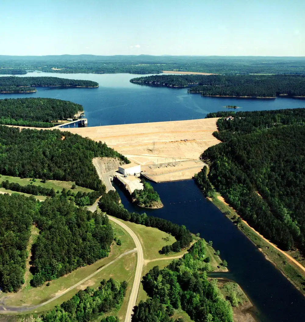 DeGray Dam and Lake on the Caddo River in Hot Spring County, Arkansas