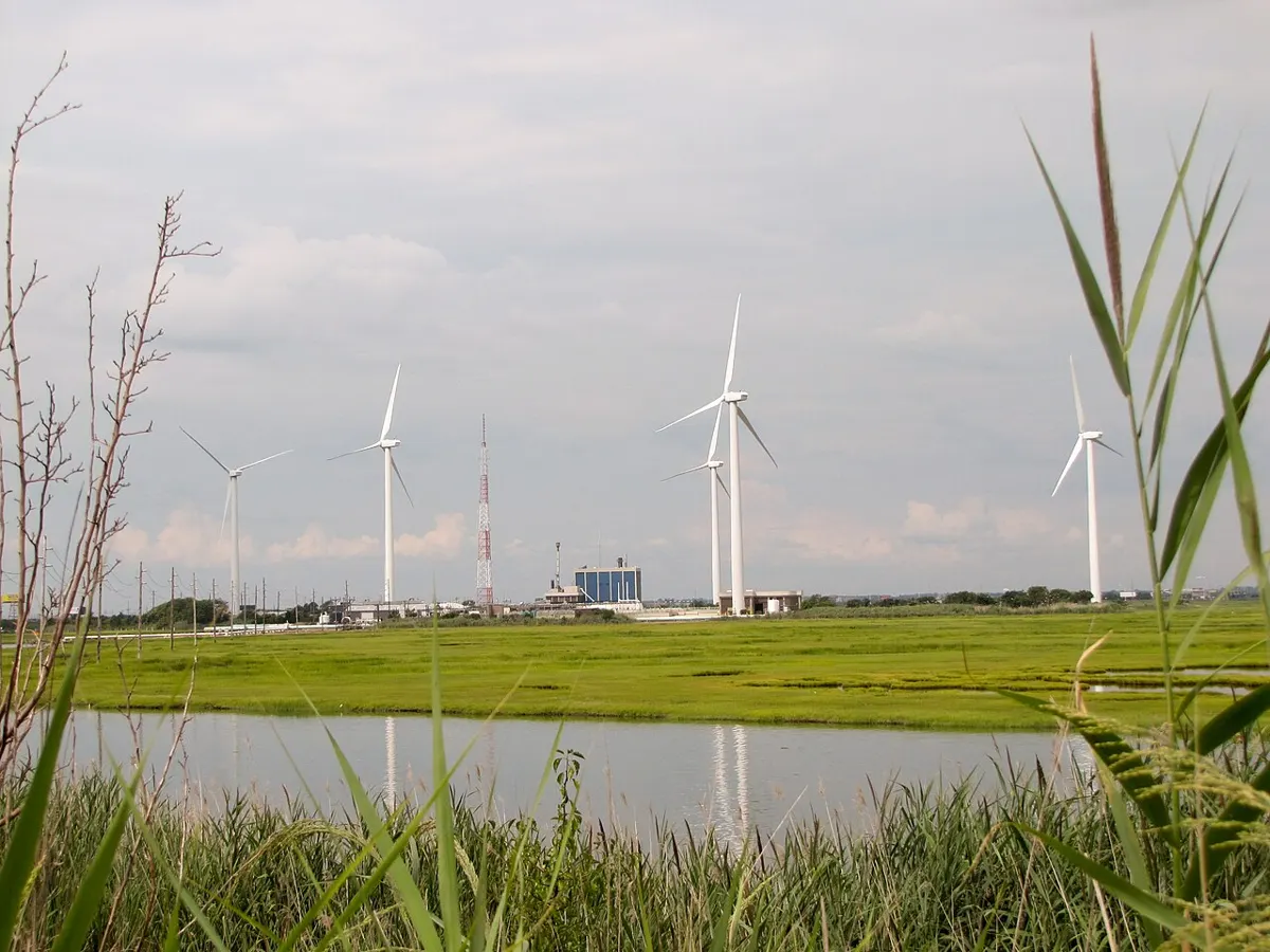 Atlantic-Jersey wind farm turbines at Atlantic City, New Jersey