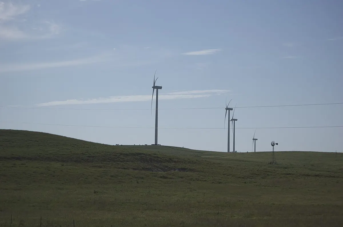 Smoky Hills Wind Farm turbines on the Kansas plains