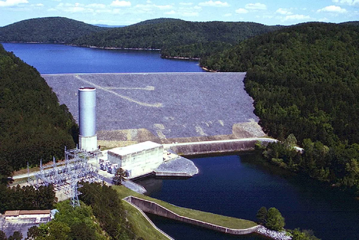 Blakely Mountain Dam on the Ouachita River in Garland County, Arkansas, USA