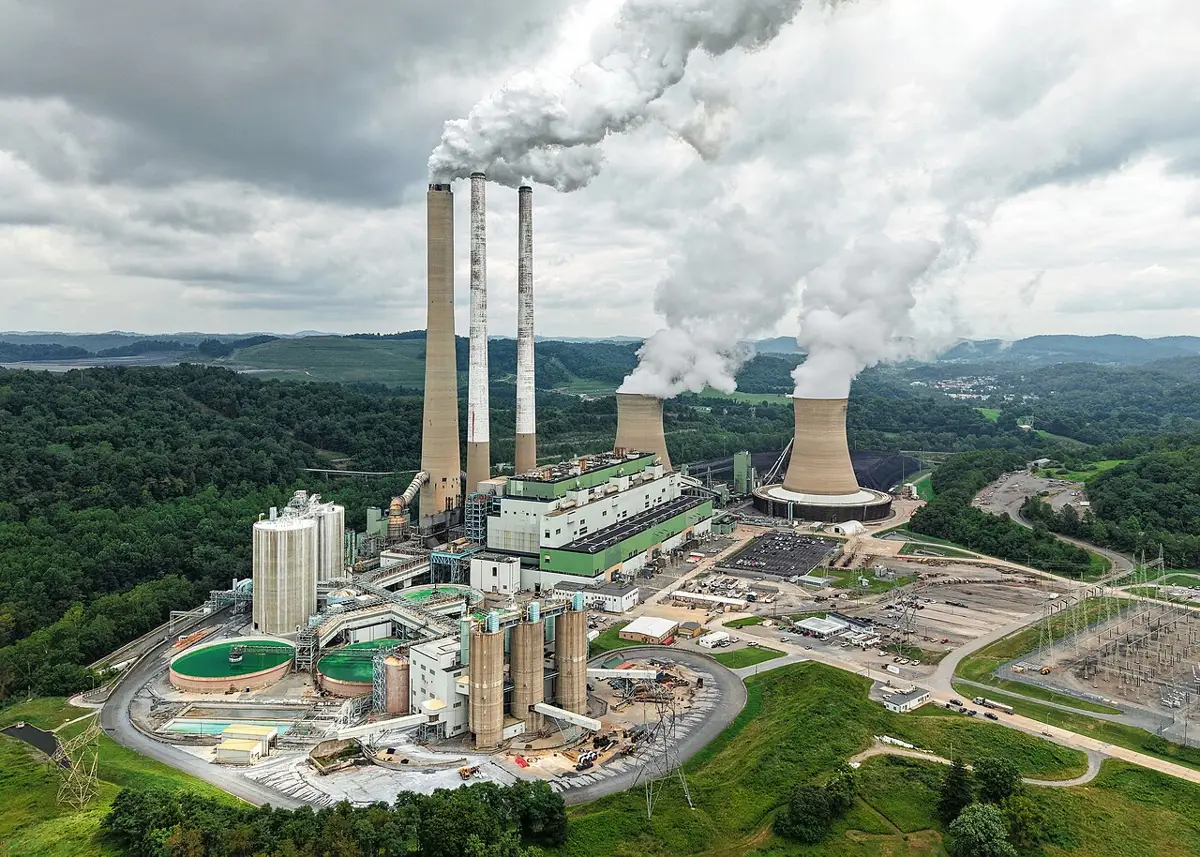 Aerial view of Harrison Power Station in north-central West Virginia