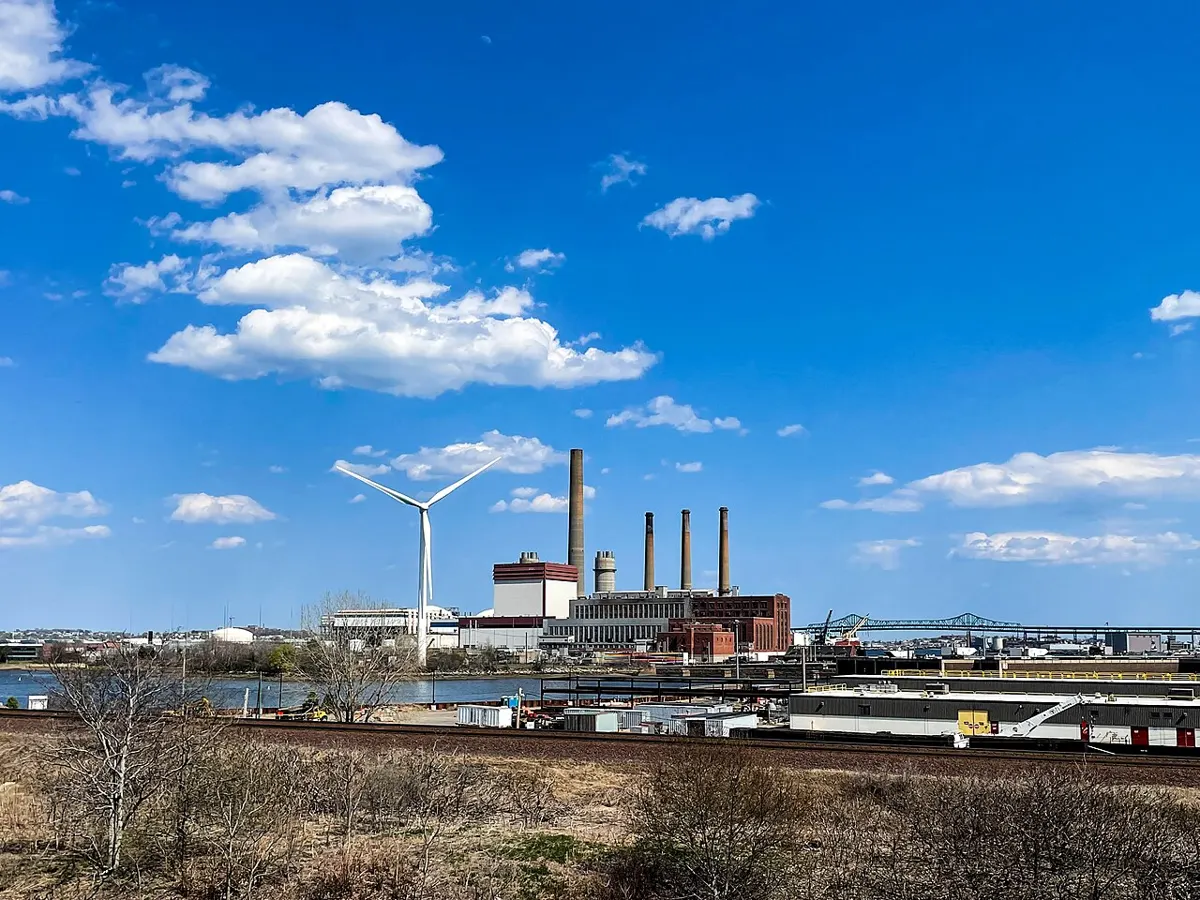 Mystic Generating Station on the Mystic River in Everett, Massachusetts
