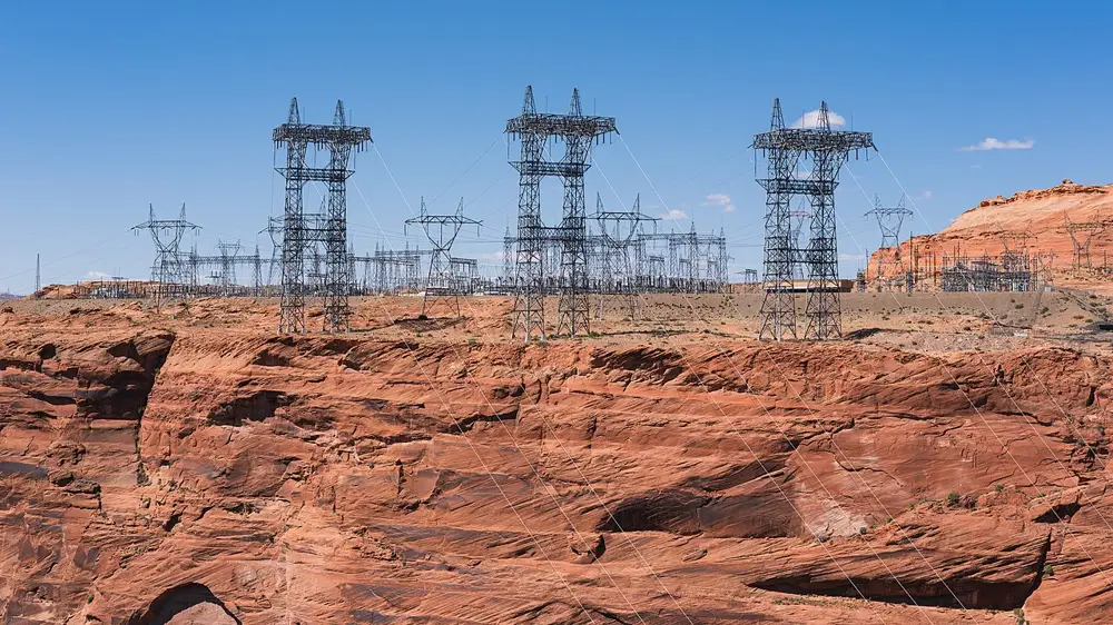 Glen Canyon Substation, the high-voltage switchyard of Glen Canyon Dam, Page, Arizona