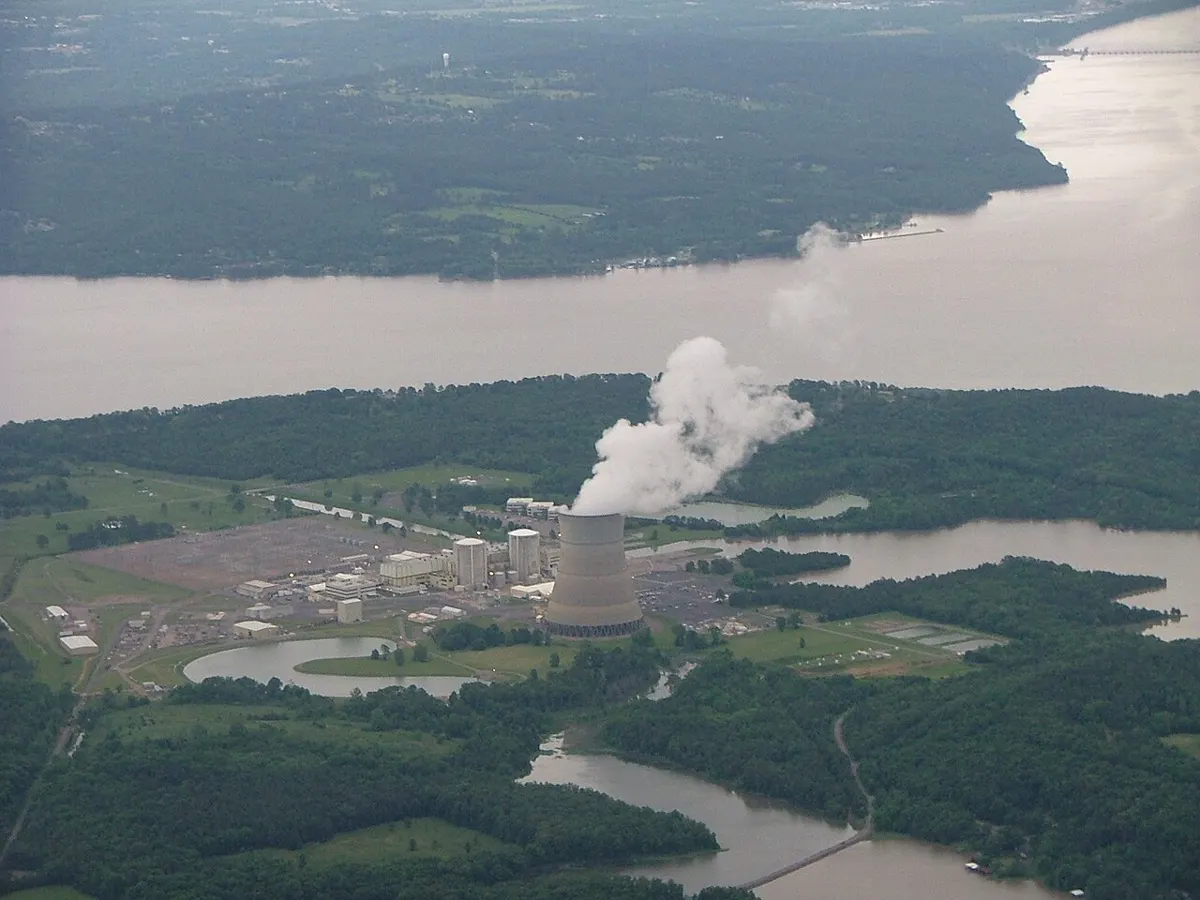 Aerial view of the Arkansas Nuclear One power plant, May 2008