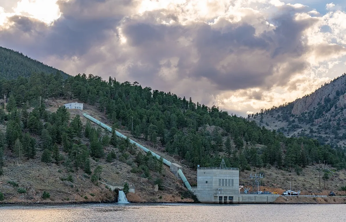 The Estes Powerplant on Mary's Lake, in Estes Park, Colorado