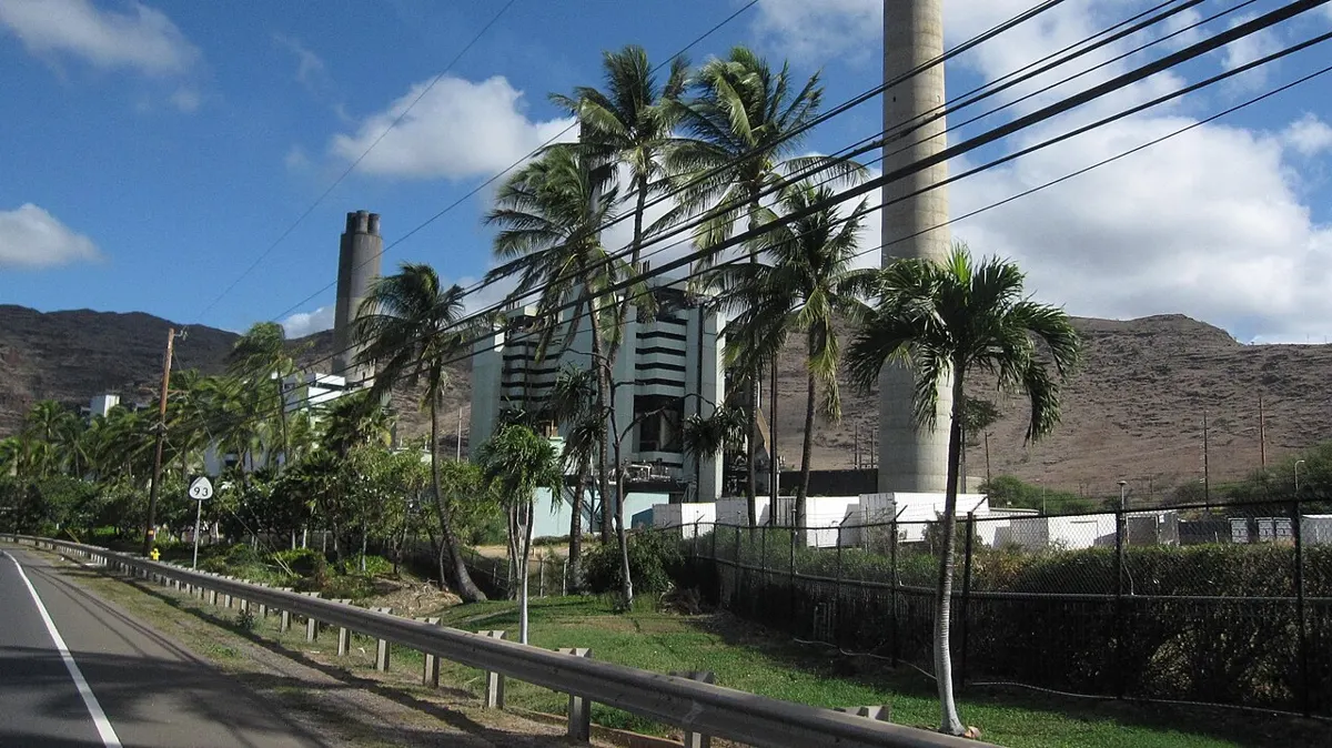 Hawaiian Electric Kahe Power Plant on the Waianae Coast of Oahu, Hawaii