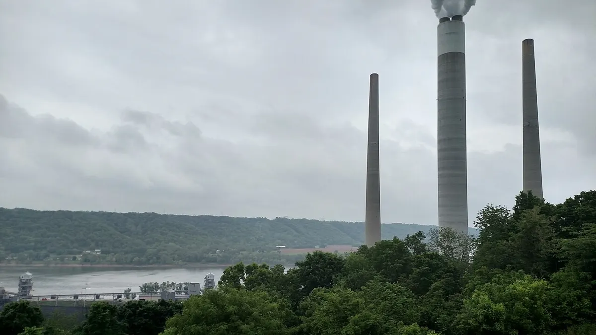 Clifty Creek Power Plant complex taken from the Clifty Inn at Clifty Falls State Park in Madison, Indiana