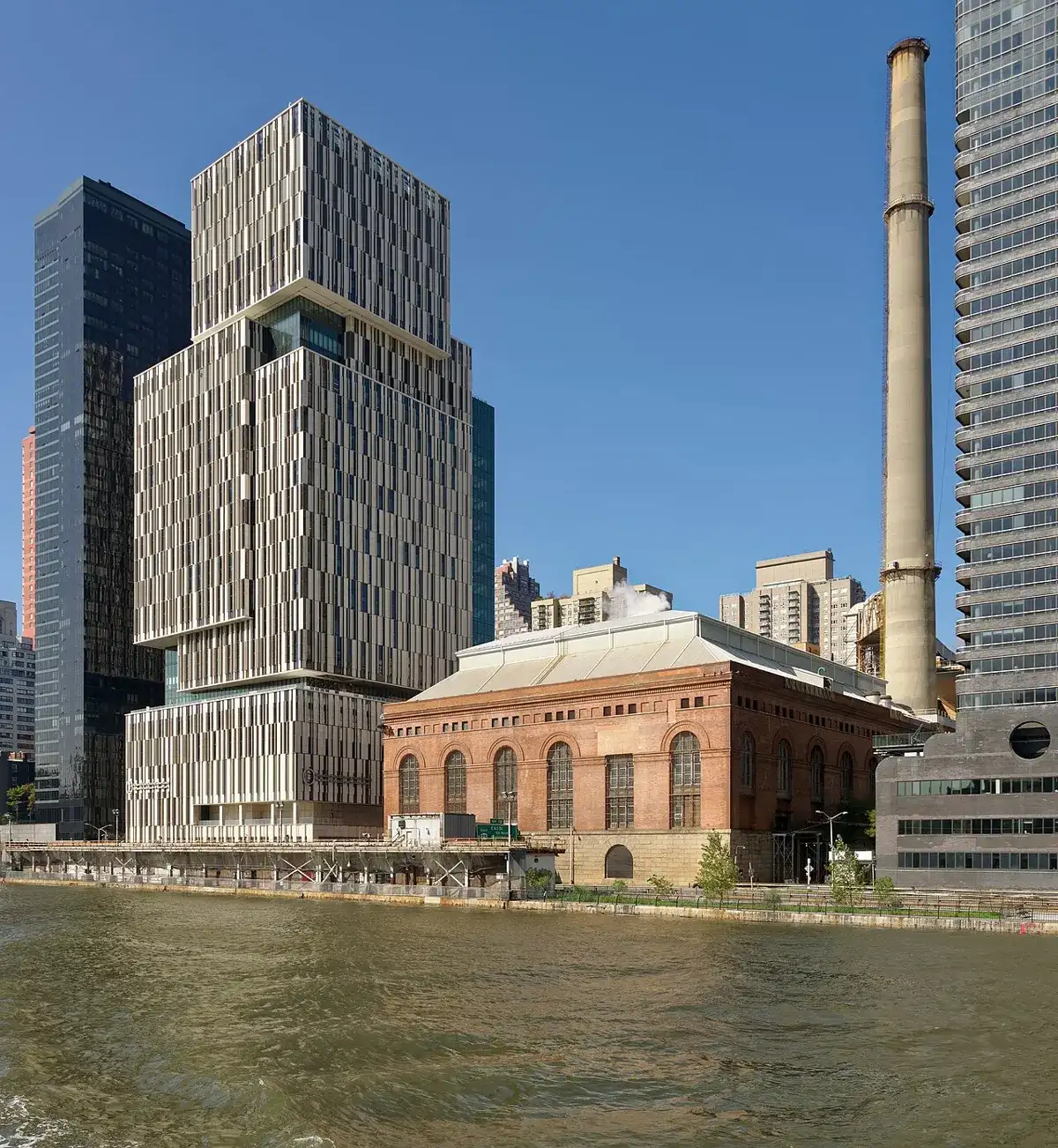 East 74th Street IRT power station beside the Koch Center for Cancer Care, New York City